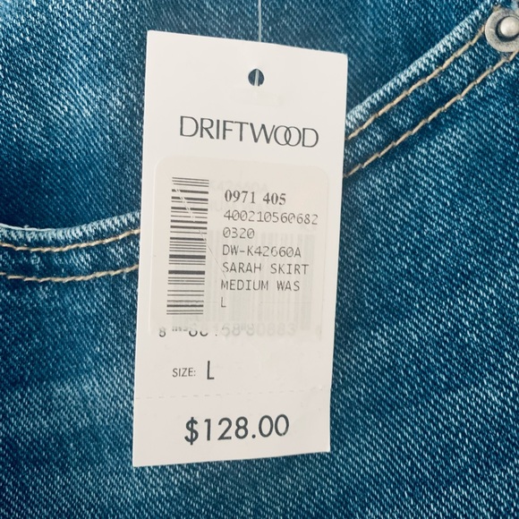 NWT DRIFTWOOD Denim Midi Skirt Women Size L Medium Wash Festival 90s Y2K - Picture 9 of 10